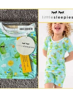 🥒Little Sleepies Pickle Power Short Sleeve Pajama Set
